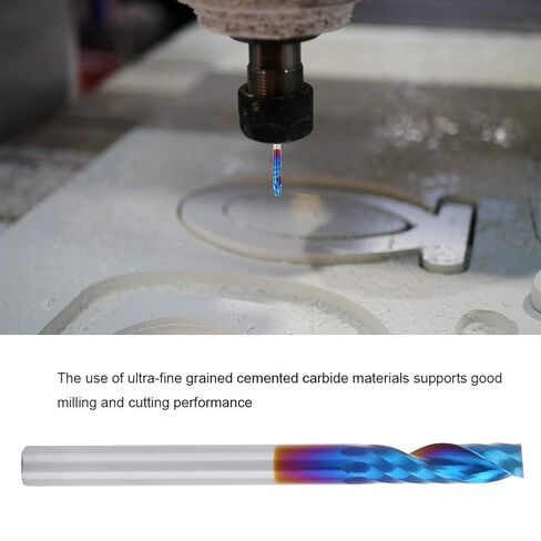 10PCs 3.175mm Blue Nano Coating Shank Milling Cutter, Single Blade Spiral Carbide Engraving Tools for PCB SMT CNC Plastic Fiber Carbon Fiber in Kuwait
