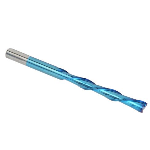2 Flute Milling Cutter, Blue Plated Left Handed Tungsten Steel, 6mm Shank, 42mm Blade, 85mm Total Length, for Drilling Milling Cutting and Engraving in Kuwait
