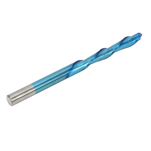 2 Flute Milling Cutter, Blue Plated Left Handed Tungsten Steel, 6mm Shank, 42mm Blade, 85mm Total Length, for Drilling Milling Cutting and Engraving in Kuwait