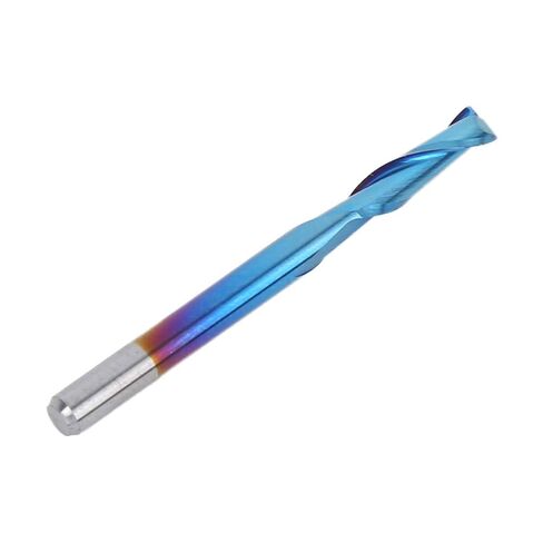 10Pcs 3.175mm Cemented Carbide Milling Cutters, 2 Flute Blue Nano Coating Flat Bottom, Ultra Fine Grained Material for PCB, SMT, CNC, Plastic and Carbon Fiber Cutting in Kuwait