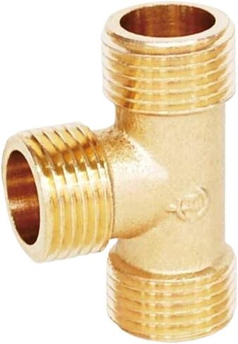 Tee Fittings, Brass 3 Way Tee Pipe Fitting Adapter BSP Male Thread Multiple Sizes(3/8") in Saudi Arabia