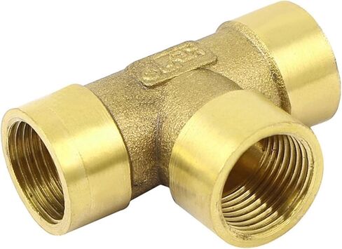 Tee Fittings, Rubber Mallet Brass Tee Pipe Fitting BSP Female Thread Water Fuel Gas Multiple Sizes(1/8Inch) in Saudi Arabia