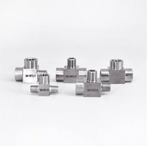 Tee Fittings, 304 Stainless Steel Tee Hose Barb Fitting BSP NPT 1/8-1/2 inch Male Fem Gas Liquid in Saudi Arabia