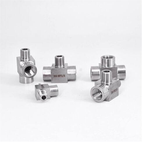 Tee Fittings, 304 Stainless Steel Tee Hose Barb Fitting BSP NPT 1/8-1/2 inch Male Fem Gas Liquid in Saudi Arabia