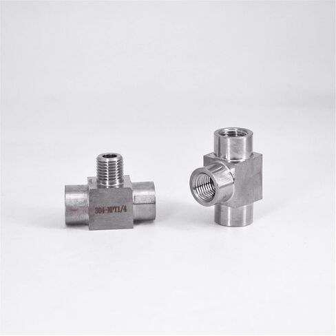 Tee Fittings, 304 Stainless Steel Tee Hose Barb Fitting BSP NPT 1/8-1/2 inch Male Fem Gas Liquid in Saudi Arabia