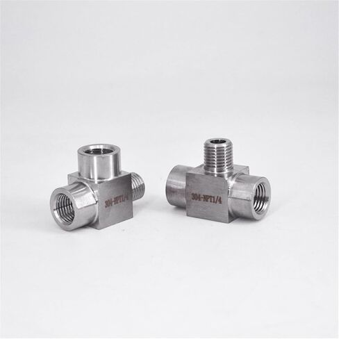 Tee Fittings, 304 Stainless Steel Tee Hose Barb Fitting BSP NPT 1/8-1/2 inch Male Fem Gas Liquid in Saudi Arabia