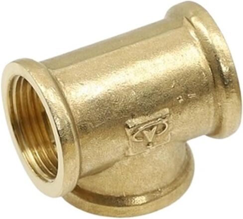 Tee Fittings, Brass Tee Hose Barb Fitting Female Thread Multiple Sizes Gold Water Fuel Gas(04 Female) in Saudi Arabia