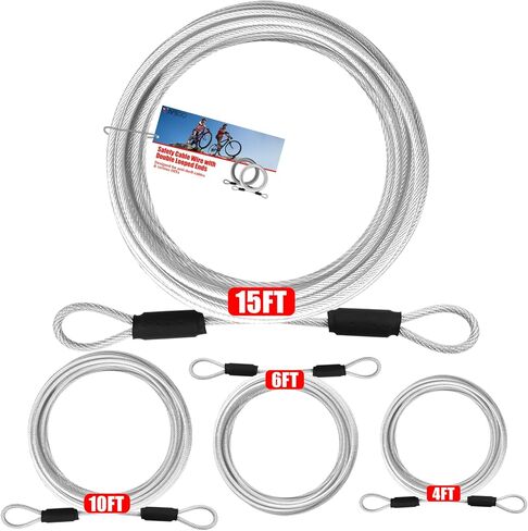 4FT/6FT/10FT/15FT Cable Locks with Combination 1/8 inch Security Cable with Loops for Fence Luggage Gym Locker Cabinet in Kuwait