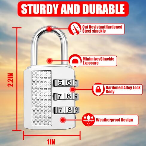 4FT/6FT/10FT/15FT Cable Locks with Combination 1/8 inch Security Cable with Loops for Fence Luggage Gym Locker Cabinet in Kuwait
