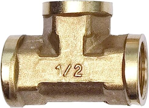 Tee Fittings, Brass BSP Tee Pipe Fitting Hose Barb Male/Female Thread Multiple Sizes Water Oil Gas(Female-f-f,1.2inch) in Saudi Arabia