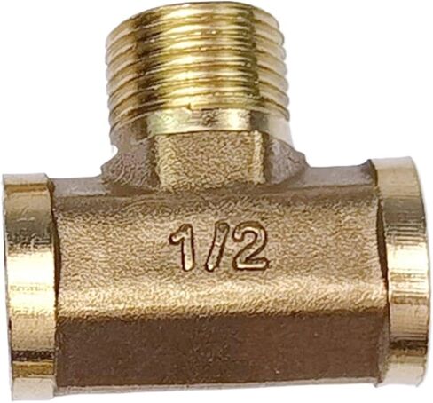 Tee Fittings, Brass BSP Tee Pipe Fitting Hose Barb Male/Female Thread Multiple Sizes Water Oil Gas(Female-f-f,1.2inch) in Saudi Arabia