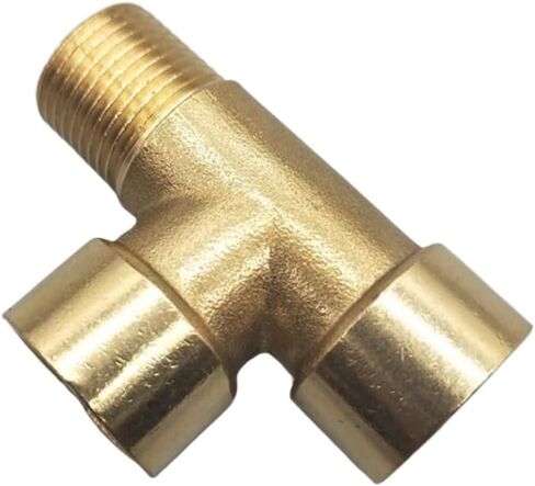 Tee Fittings, Brass Tee BSP Thread Adapter Male Female Water Oil Gas 1/8-3/4inch Multiple Types(M,3/8Inch) in Saudi Arabia