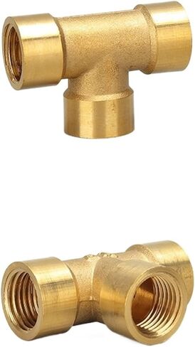 Tee Fittings, Brass Tee Pipe Connector BSP Female Thread For Water Fuel Gas Multiple Sizes Pack Of 2(1/4inch) in Saudi Arabia