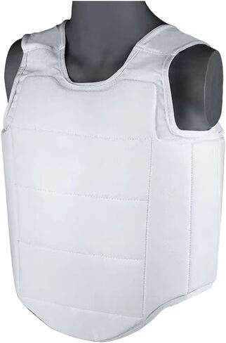 Breathable Canvas Boxing Chest Guard Rib Armour Body Protector with Foam Padding Adjustable Strap for Martial Arts Taekwondo Muay Thai Training in Kuwait