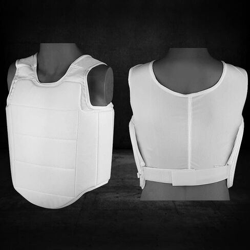 Breathable Canvas Boxing Chest Guard Rib Armour Body Protector with Foam Padding Adjustable Strap for Martial Arts Taekwondo Muay Thai Training in Kuwait