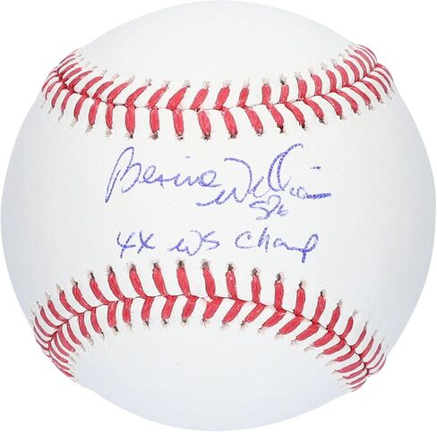 Bernie Williams New York Yankees Autographed Baseball with "4X WS Champ" Inscription - Autographed Baseballs in Saudi Arabia