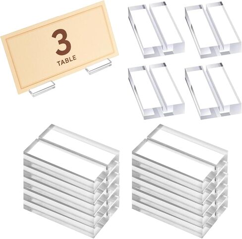 BOYIVI 10Pcs Clear Acrylic Table Card Stands Set Elegant Name Display Holders for Menus, Weddings, Office Meetings and Photo Signs (Rectangle) in Saudi Arabia