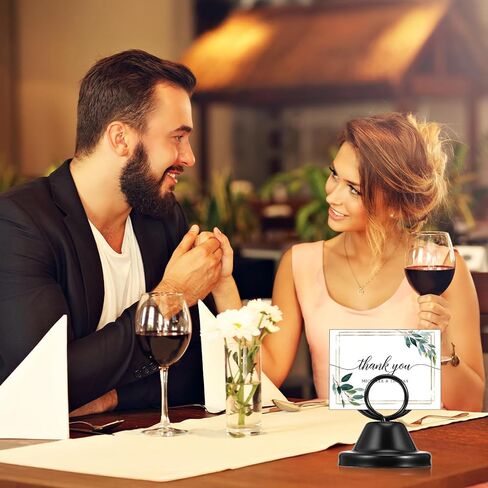 20 Pcs Table Number Holders, Metal Place Card Holders Circular with Base Name Menu Clips for Wedding Party Reception Sign Photo Stands Black in Saudi Arabia