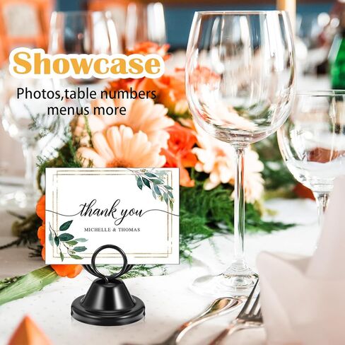 20 Pcs Table Number Holders, Metal Place Card Holders Circular with Base Name Menu Clips for Wedding Party Reception Sign Photo Stands Black in Saudi Arabia