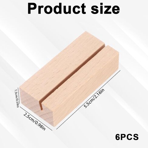 6Pcs Wood PlaceCard Holders, 2.17 Inch Wood Table Number Stands, Picture & Name Card Holders, Party Poster Paper Stand for Wedding Ceremonies, Birthday Parties, Offices and Home Decoration in Saudi Arabia