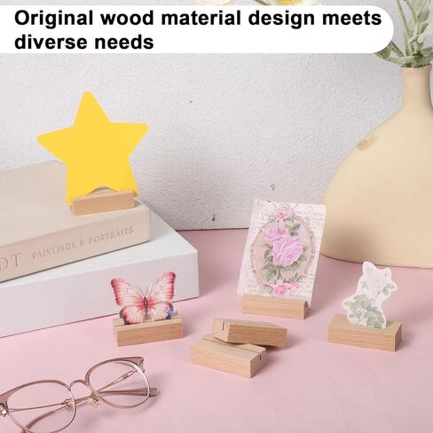 6Pcs Wood PlaceCard Holders, 2.17 Inch Wood Table Number Stands, Picture & Name Card Holders, Party Poster Paper Stand for Wedding Ceremonies, Birthday Parties, Offices and Home Decoration in Saudi Arabia