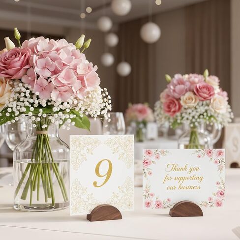 12pcs Wooden Place Card Holders,Semicircular Design Wood Table Number Holders,1.6In Wood Card Holder, Table Number Stands, Cards Stand for Retail Shop Wedding Party Events Decoration in Saudi Arabia
