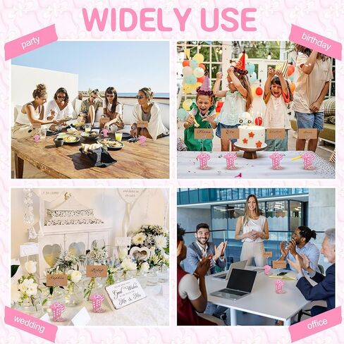 10 Pcs Pink Cowboy Boots Table Number Holders Wooden Cowboy Hat Boots Photo Place Card Holder Picture Menu Memo Clips Stands for Western Decorations Party Birthday Wedding Decor in Saudi Arabia