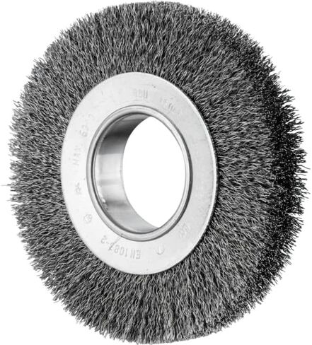 PFERD POS Round Brush Wide Unknotted RBU | Diameter 180 x 25 x Variable Bore Stainless Steel Wire Diameter 0.30 | 43701240 – for The Sanding Trestle, Unknotted; Trim Material INOX 0.30 mm in Saudi Arabia