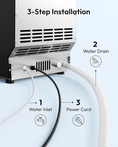 EUHOMY Commercial Nugget Ice Maker Machine, 80lbs/24H, Stainless Steel Under Counter Pebble Ice Maker with Water Filter, 9.25lbs Storage Bin, Soft Sonic Ice Machine for Home/Bar/Cafe/Restaurant in Kuwait