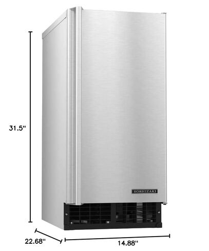 Hoshizaki AM-50BAJ-AD 14 7/8" ADA Air-Cooled Undercounter Top Hat Cube Ice Machine Maker, 55 lbs/Day, Stainless Steel, 115v, NSF in Saudi Arabia