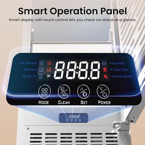 Coolski 15" Under Counter Ice Maker Machine, 85 Lbs/Day, 30 LBS Storage Bin, Auto-Cleaning, Built-in Freestanding Commercial Ice Maker for Outdoor Home Bar Restaurant in Kuwait