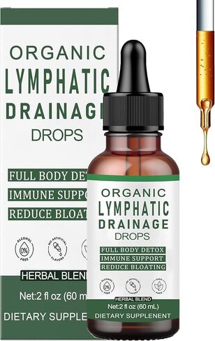 قطرات التصريف اللمفاوي، قطرات سائلة لدعم الجهاز اللمفاوي، مع مكونات عشبية، تقلل الانتفاخ، تزيل سموم الجسم بالكامل وتنظفه، تعزز الدورة الدموية، نباتية، غير معدلة وراثيًا (60 مل) (1) in Saudi Arabia