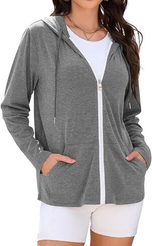 TASAMO Zip Up Hoodie Women Oversized Sweatshirt Long Sleeve 2026 Comfy Lightweight Outfit Jackets Workout Clothe in Kuwait