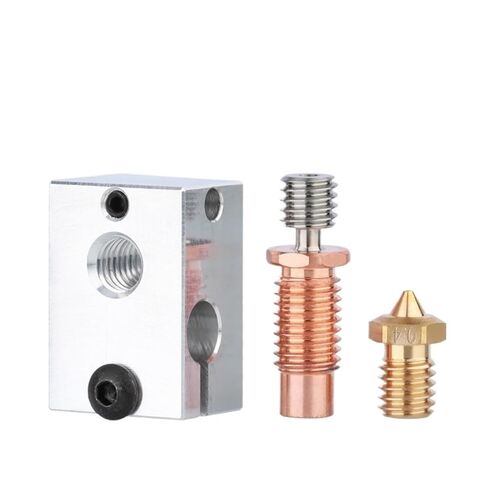 Heater Block + Nozzle + Bimetal Heat Break for 3D Printer(Set2 Hardened Nozzle,0.25mm) in Kuwait