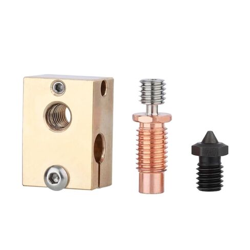 Heater Block + Nozzle + Bimetal Heat Break for 3D Printer(Set2 Hardened Nozzle,0.25mm) in Saudi Arabia