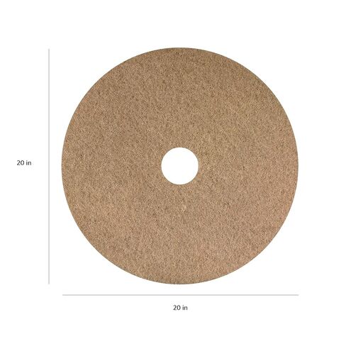Americo Tan Buffing Floor Pad, Light Duty Cleaning and Buffing, 20" Diameter, 5 Pads/Case, Made in USA in Kuwait
