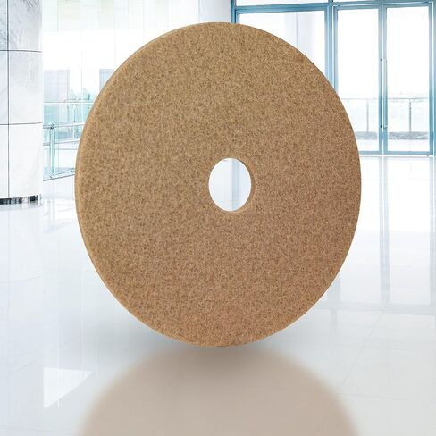 Americo Tan Buffing Floor Pad, Light Duty Cleaning and Buffing, 20" Diameter, 5 Pads/Case, Made in USA in Kuwait