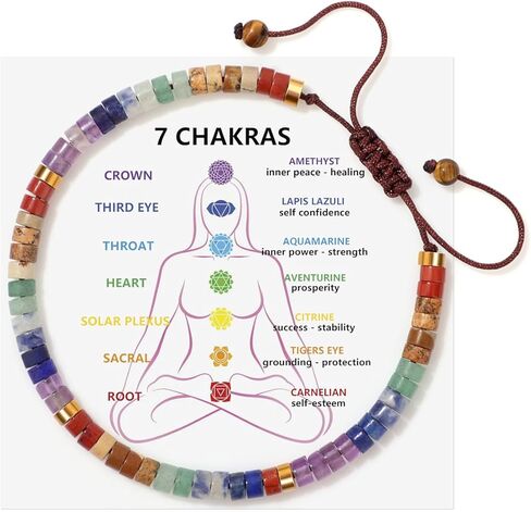 JoycuFF Chakra Bracelets for Women Crystals and Healing Stones Crystal Bracelet Healing Bracelet for Women Spiritual Bracelets for Woman Anxiety 7 Chakras Healing Crystals Meditation Relax Anxiety in Saudi Arabia