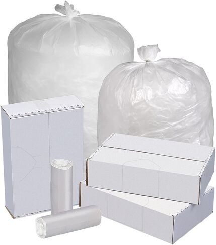 Highmark™ Linear Low Density Can Liners, 0.9-mil, 60 Gallons, 38" x 58", Clear, Box Of 100 in Kuwait