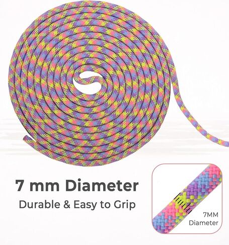 Long Jump Rope, 16ft Double Dutch Skipping Rope for Kids Adult, Group Multiplayer Jumping Rope with Wooden Handle and Cotton Rope for School, Gym & Outdoor Play in Kuwait