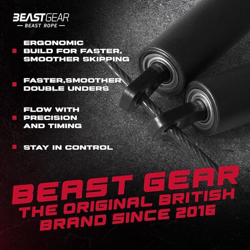 Beast Gear Jump Rope, Jump Ropes for Fitness, Premium Aluminium Skipping Rope for Men Women - Boxing, MMA, HIIT, Strength Training & Double Unders in Kuwait