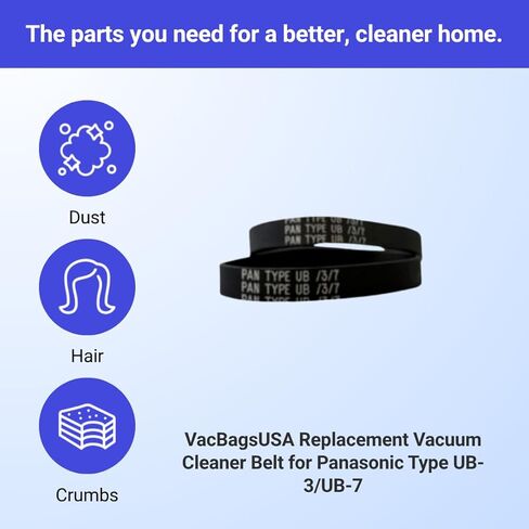 2 Pack Replacement Vacuum Cleaner Belt for Panasonic MC6210, MC6215, MC6217, MC6220, MC6225, MC6230, MC6250, MC6255, MC6601, MC6640 – Durable Design – VacBagsUSA. in Kuwait