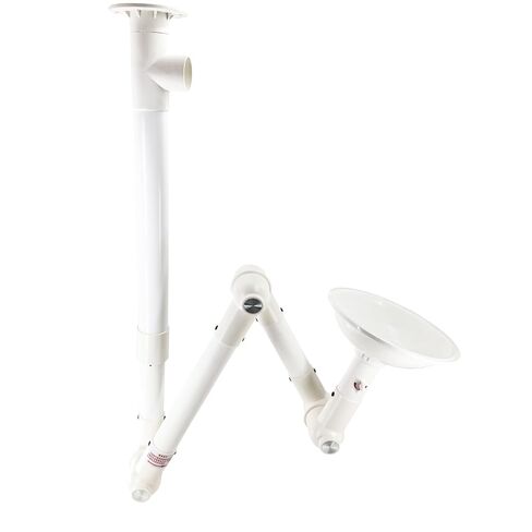 ذراع مستخرج الدخان العالمي 90 مم 110 مم متوافق، 3 أقسام قابلة للدوران 360 درجة غطاء دخان المختبر، يمكن تثبيته على السقف أو الحائط للمختبر، الكى، اللحام، الصناعية (أبيض-أحمر) in Kuwait