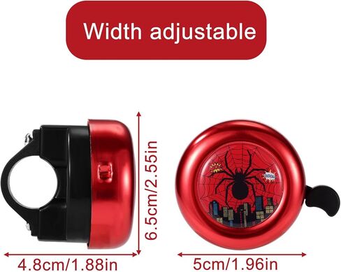 Bike Bell, Durable Loud Crisp Clear Sound Red Spider Bicycle Scooter Ringer Bell Funny Children's Bike Horn Accessories Suitable for Boys Girls Toddler Children Kids in Kuwait