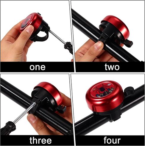 Bike Bell, Durable Loud Crisp Clear Sound Red Spider Bicycle Scooter Ringer Bell Funny Children's Bike Horn Accessories Suitable for Boys Girls Toddler Children Kids in Kuwait