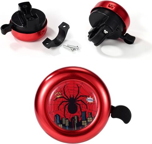 Bike Bell, Durable Loud Crisp Clear Sound Red Spider Bicycle Scooter Ringer Bell Funny Children's Bike Horn Accessories Suitable for Boys Girls Toddler Children Kids in Kuwait