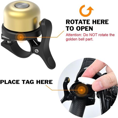 Bicycle Bell for Apple AirTag 120dB, AirTag Bike Mount GPS Tracker Waterproof Classic Brass Holder Hides Air Tag Under Bike Bell Anti-Theft in Kuwait