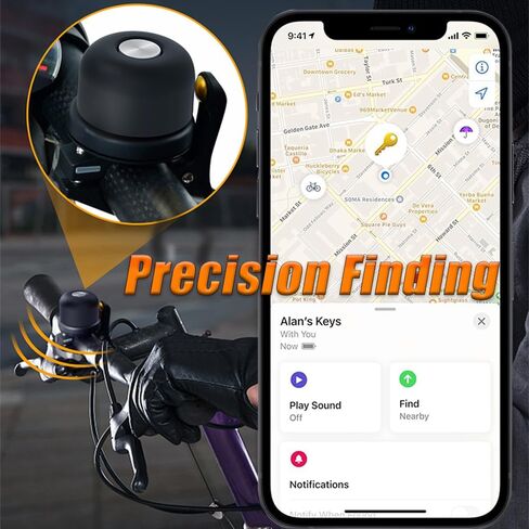 Bicycle Bell for Apple AirTag 120dB, AirTag Bike Mount GPS Tracker Waterproof Classic Brass Holder Hides Air Tag Under Bike Bell Anti-Theft in Kuwait