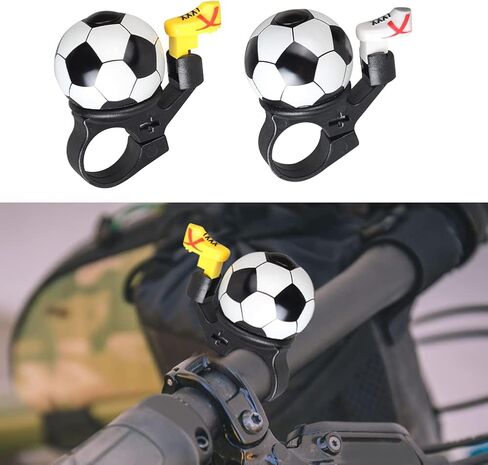 2 Pcs Bicycle Bell,Football Bike Bell Crisp Sound Mini Ringtone and Fun Bicycle Horns for Boys Girls Road, Electric, Mountain Bikes in Saudi Arabia