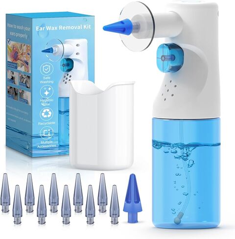 مجموعة تنظيف الأذن، إزالة شمع الأذن يدويًا، تنظيف آمن للأذن للشمع المتراكم، نظام فعال لري الأذن، مجموعة تنظيف الأذن اللطيفة للبالغين والأطفال في المنزل in Kuwait